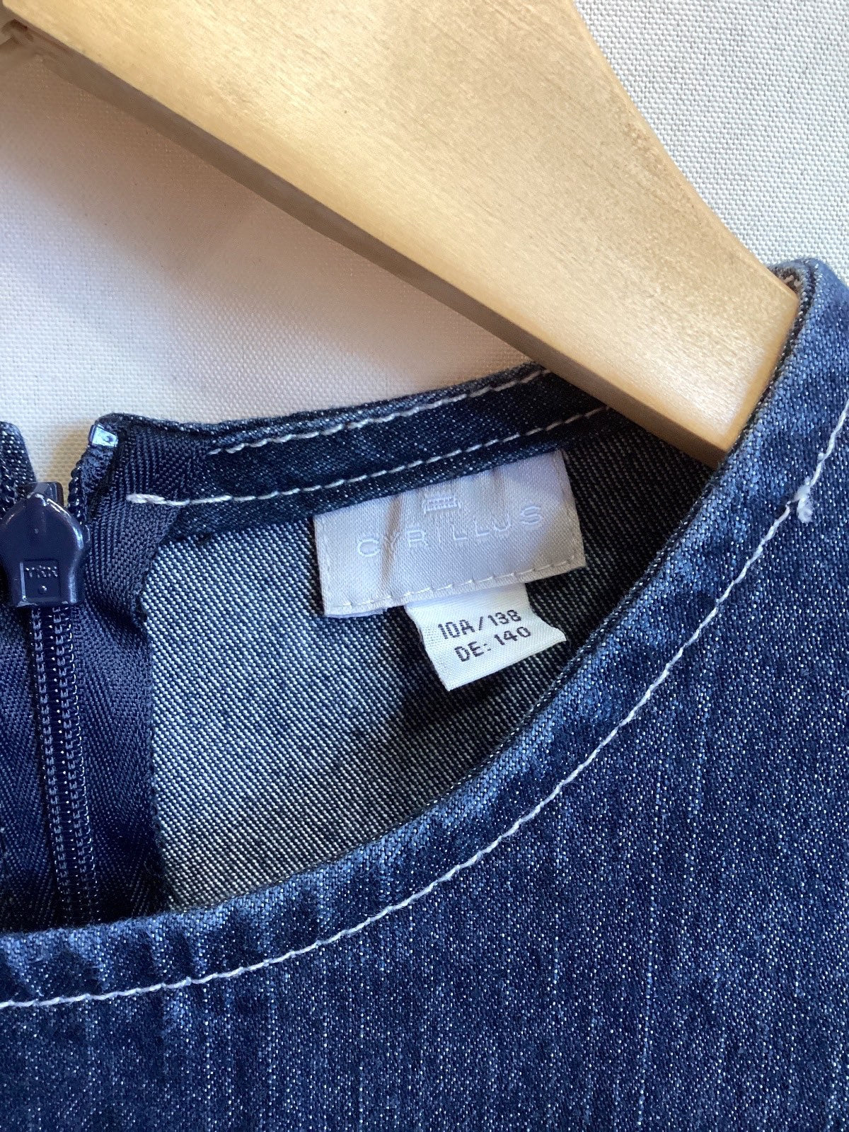 Cyrillus Mädchen Jeanskleid ärmellos Denim Gürtel Gr. 140 blau