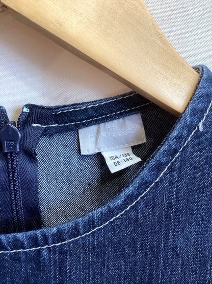 Cyrillus Mädchen Jeanskleid ärmellos Denim Gürtel Gr. 140 blau