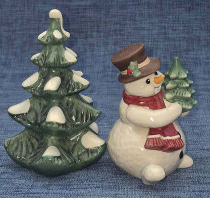 Goebel  Porzellan - Schneemann + Weihnachtsbaum Figur Set Weihnachten