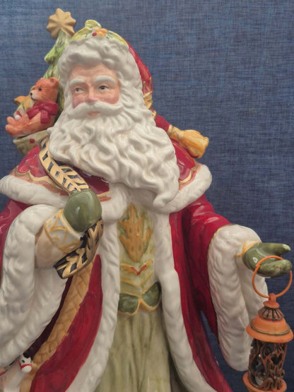 Fitz and Floyd Damask Holiday Weihnachtsmann Figur Porzellan groß Santa