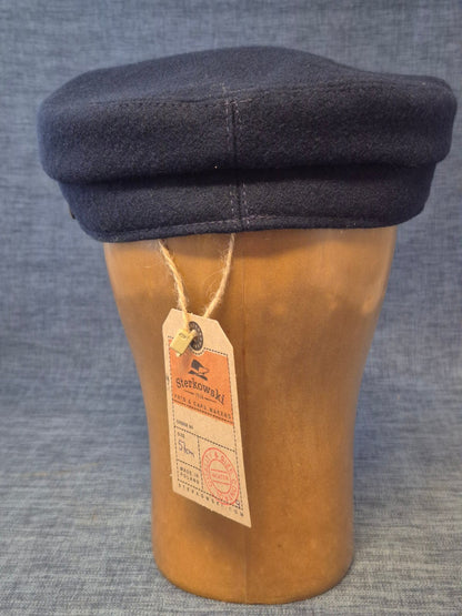 Sterkowski Fischermütze Schirmmütze Wolle Navy Blau Gr. 57 Made in Poland neu