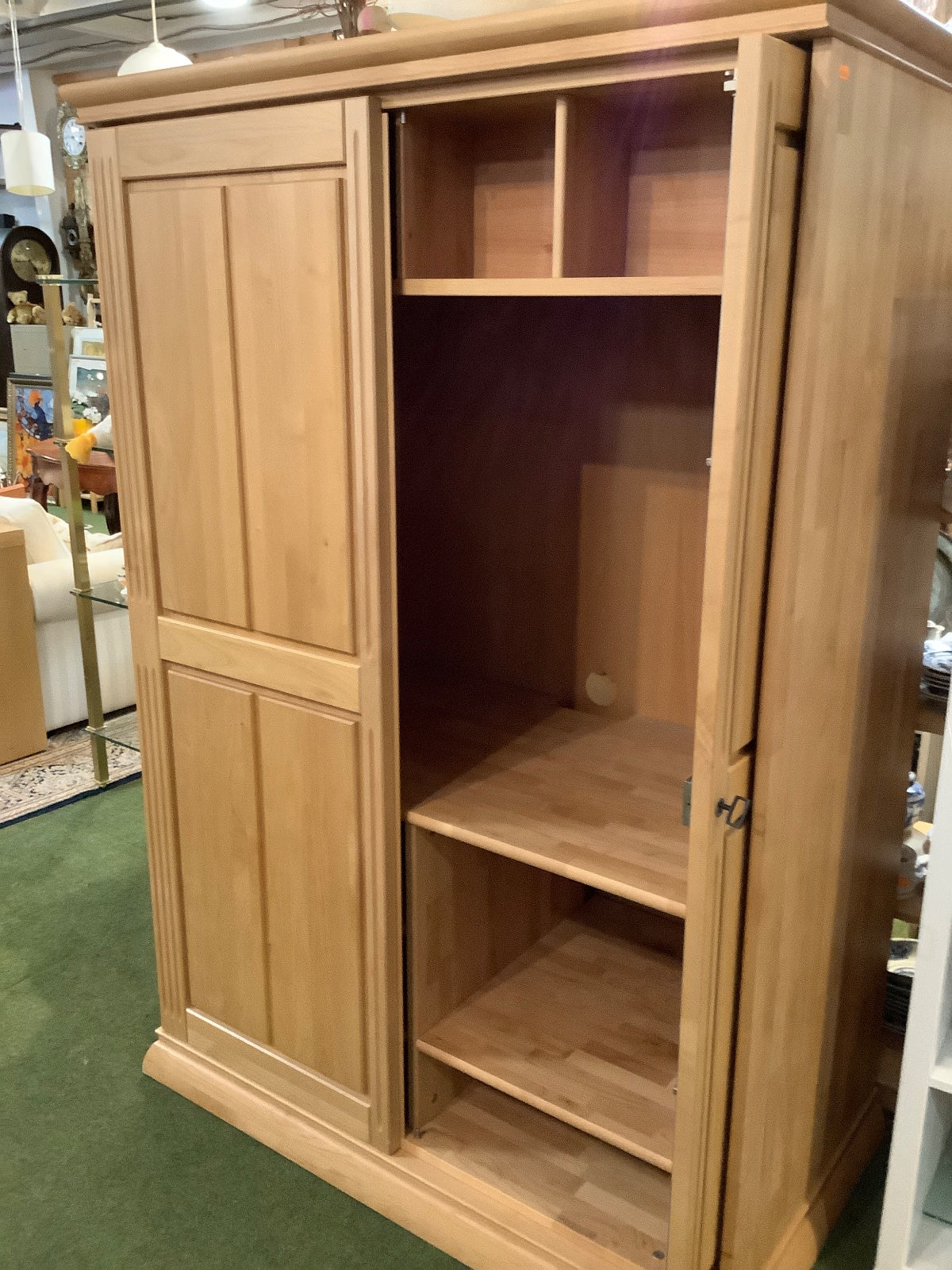 TV-/HiFi-Schrank - Massivholz+Furnier - 120x 174 x 70 cm - 2türig