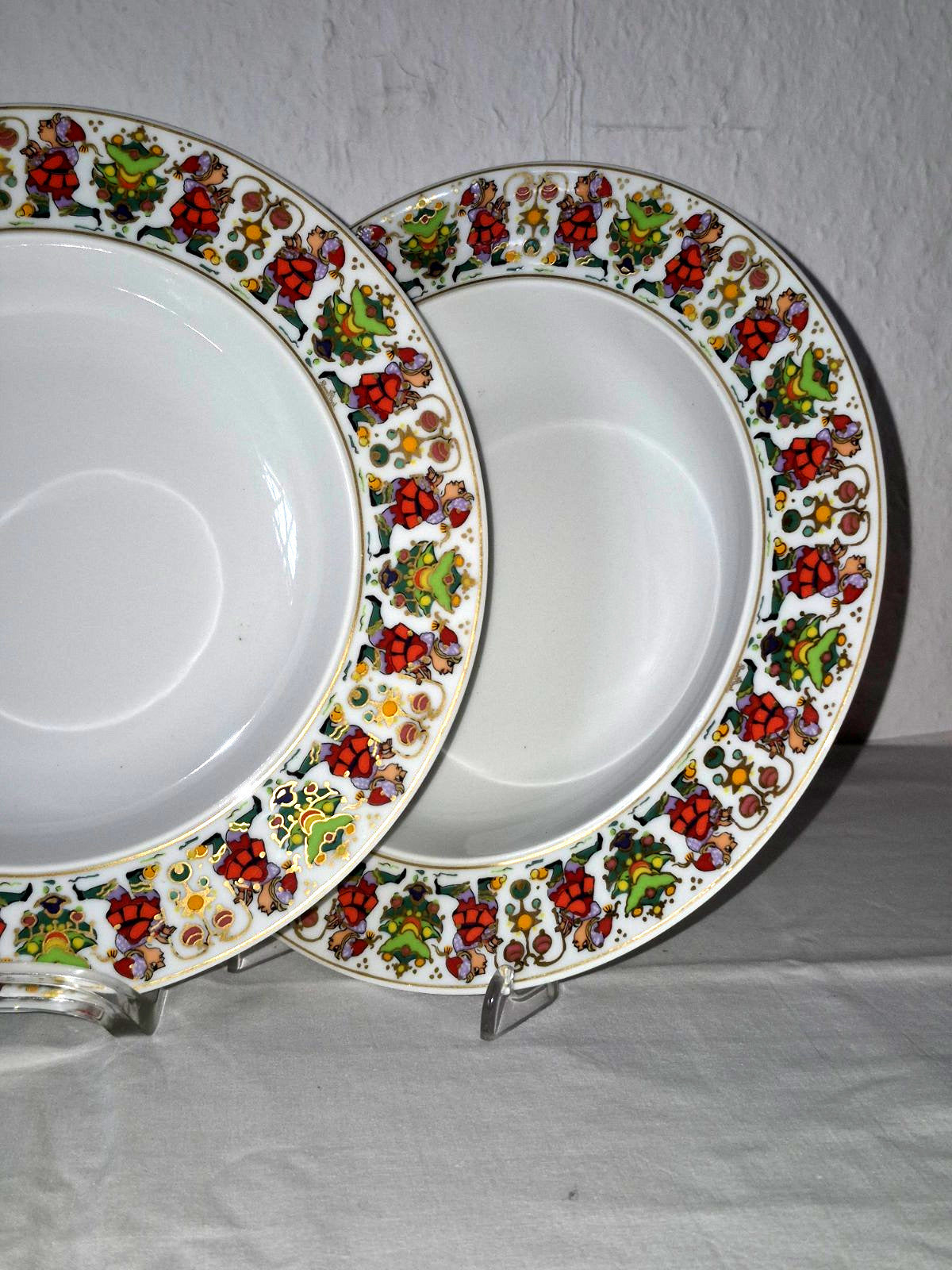 Rosenthal Porzellan Suppenteller 3er Set Björn Wiinblad Frohe Weihnachten