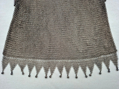 Antike Silber Mesh Abendtasche Kettentasche Jugendstil Vögel Dekor um 1900
