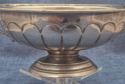 Antike versilberte Fußschale Henkelschale Reliefdekor Jugendstil Obstschale
