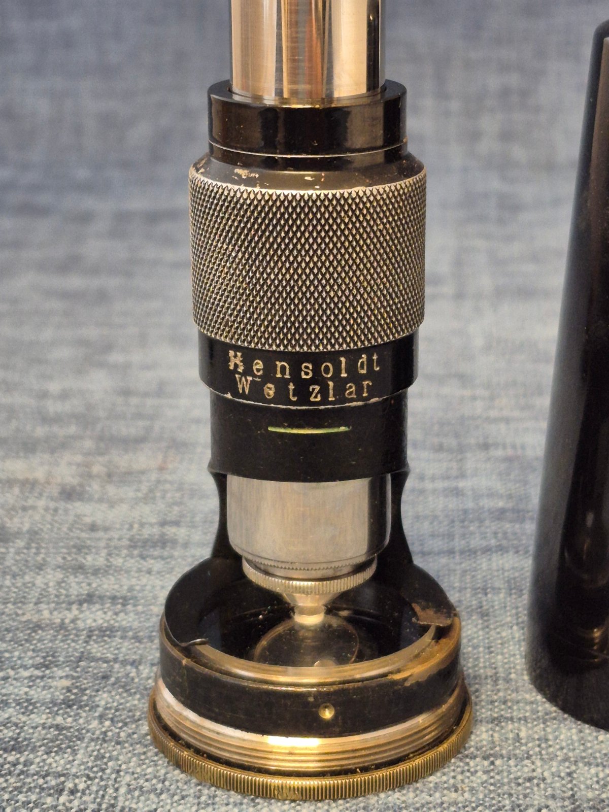 Hensoldt Wetzlar Taschenmikroskop Refraktometer D.R.P. Antik Nr.8358 Ledertasche