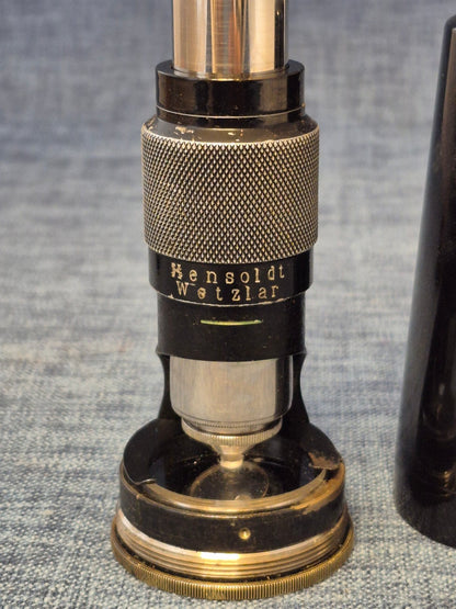 Hensoldt Wetzlar Taschenmikroskop Refraktometer D.R.P. Antik Nr.8358 Ledertasche