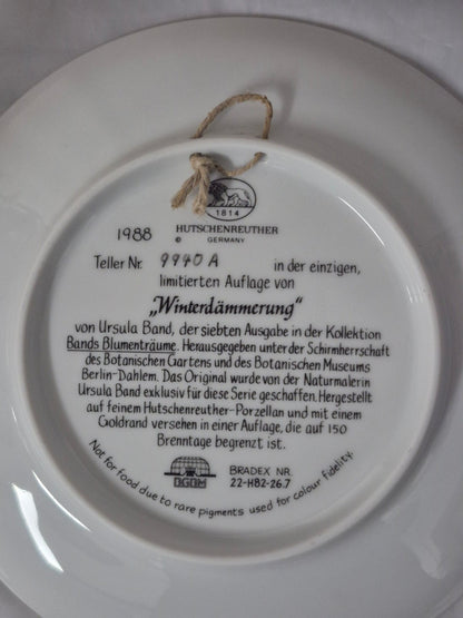 Hutschenreuther Sammelteller Winterdämmerung Ursula Band 1988 Goldrand limitiert