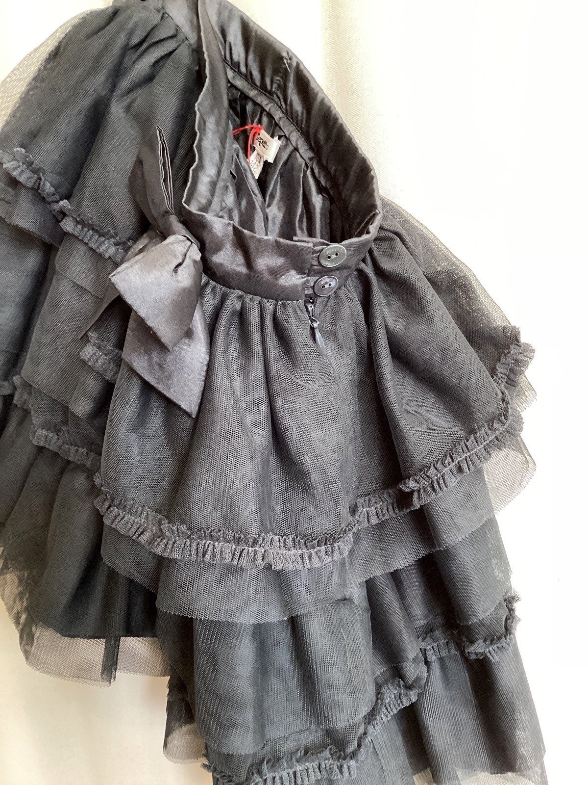 Repetto Damen Minirock Tüll schwarz mehrlagig Rüschen Schleife Gr. 42