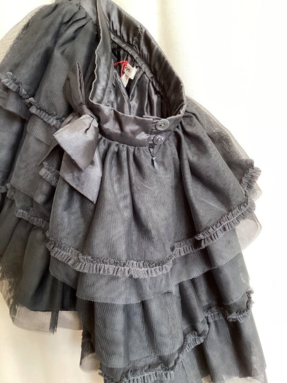 Repetto Damen Minirock Tüll schwarz mehrlagig Rüschen Schleife Gr. 42