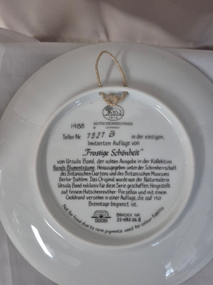 Hutschenreuther Sammlerteller Frostige Schönheit Ursula Band 1988 Goldrand
