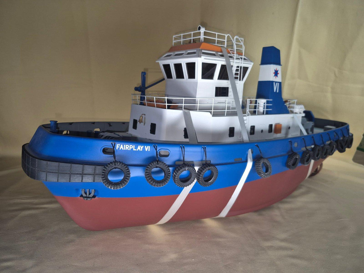 Schiffsmodell Schlepper Fairplay VI Rostock detailreich Kunststoff Diorama