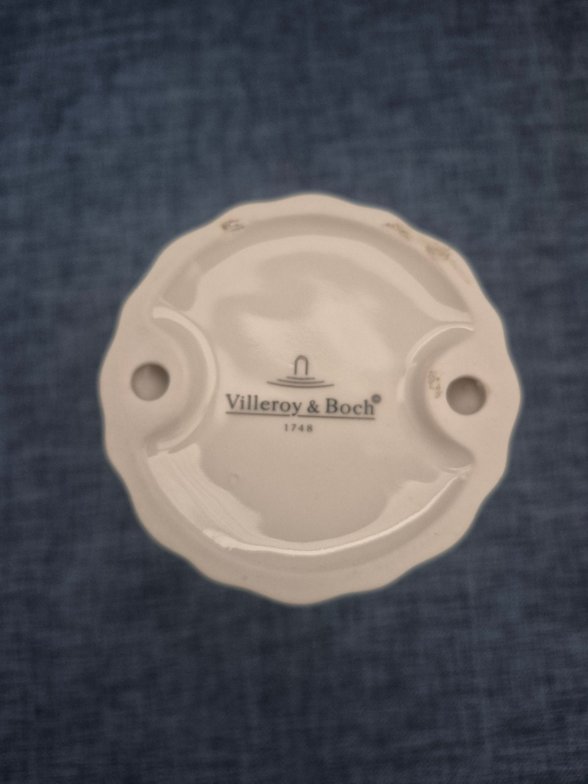 Villeroy & Boch Porzellan Kerzenhalter Weihnachten Sterne Stechpalme weiß rot