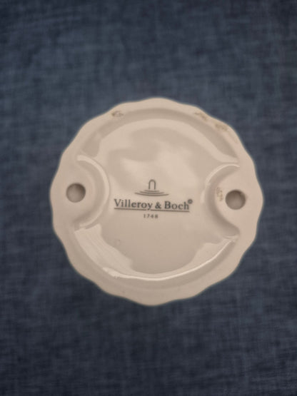 Villeroy & Boch Porzellan Kerzenhalter Weihnachten Sterne Stechpalme weiß rot