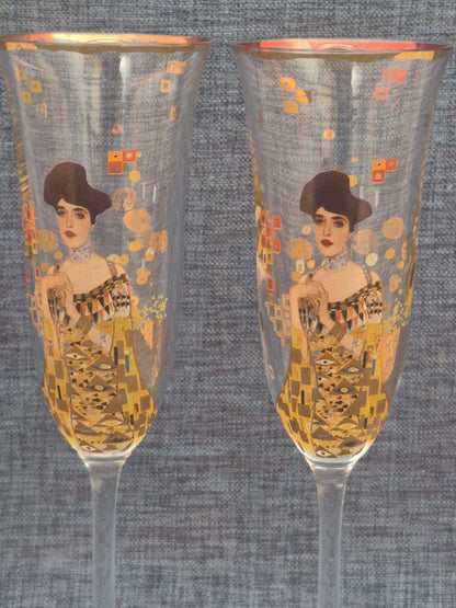 Goebel - Artis Orbis - Gustav Klimt Champagnerflöten 2er Set Adele Bloch-Bauer
