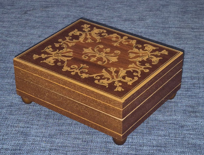 REUGE Spieluhr Holzbox Intarsien "Für Elise " Swiss Musical Movement Vintage