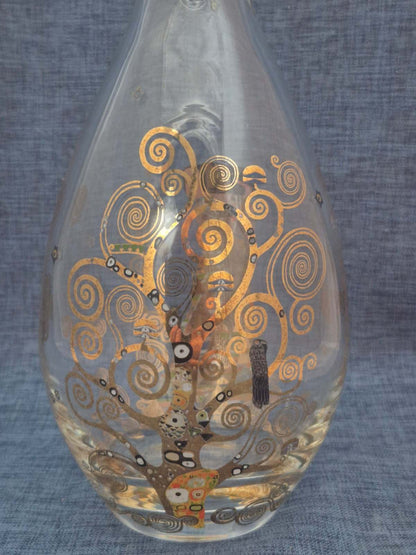 Goebel Artis Orbis Glas Karaffe Gustav Klimt Lebensbaum Erwartung Stöpsel 37 cm