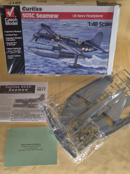 Czech Model Curtiss SO3C Seamew 1:48 US Navy Floatplane Limited Run 4817