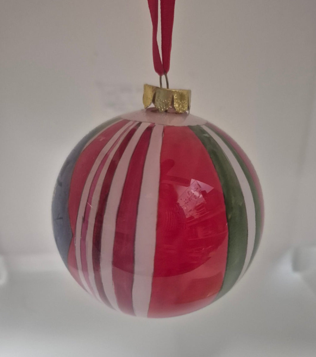 Weihnachtskugel Inside Painted Glass Ornament Schneemann 2006 mundgeblasen OVP