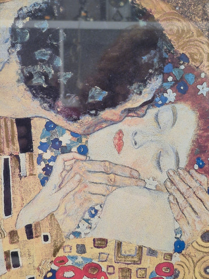 Gustav Klimt Der Kuss gerahmter Kunstdruck Poster Jugendstil schwarz Rahmen