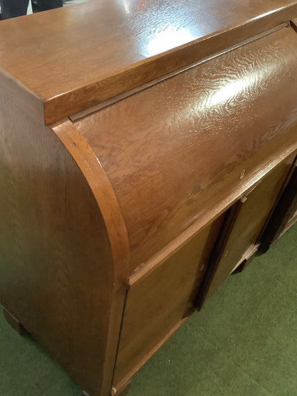 Rollladenschreibtisch - Eiche - Art Déco Sekretär - Schreibtisch  - Unterschrank
