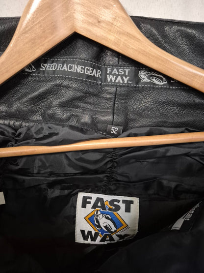 Fast Way Speed Racing Gear Motorrad Lederhose Gr. 52 schwarz Protektoren