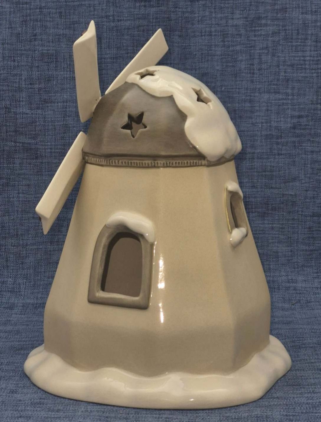 Goebel Weihnacht Keramik Windmühle Teelichthalter Weihnachten Deko 24 cm