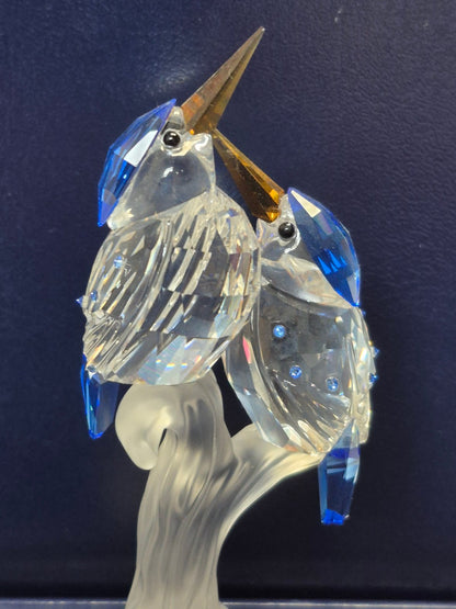 Swarovski 623323 - Eisvögel - Kristallglasfiguren - Sammlerstück - ca 10,4 cm