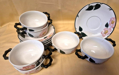 Villeroy & Boch - Wild-Rose - 6x Suppentasse mit Untertasse -Handmalerei Germany