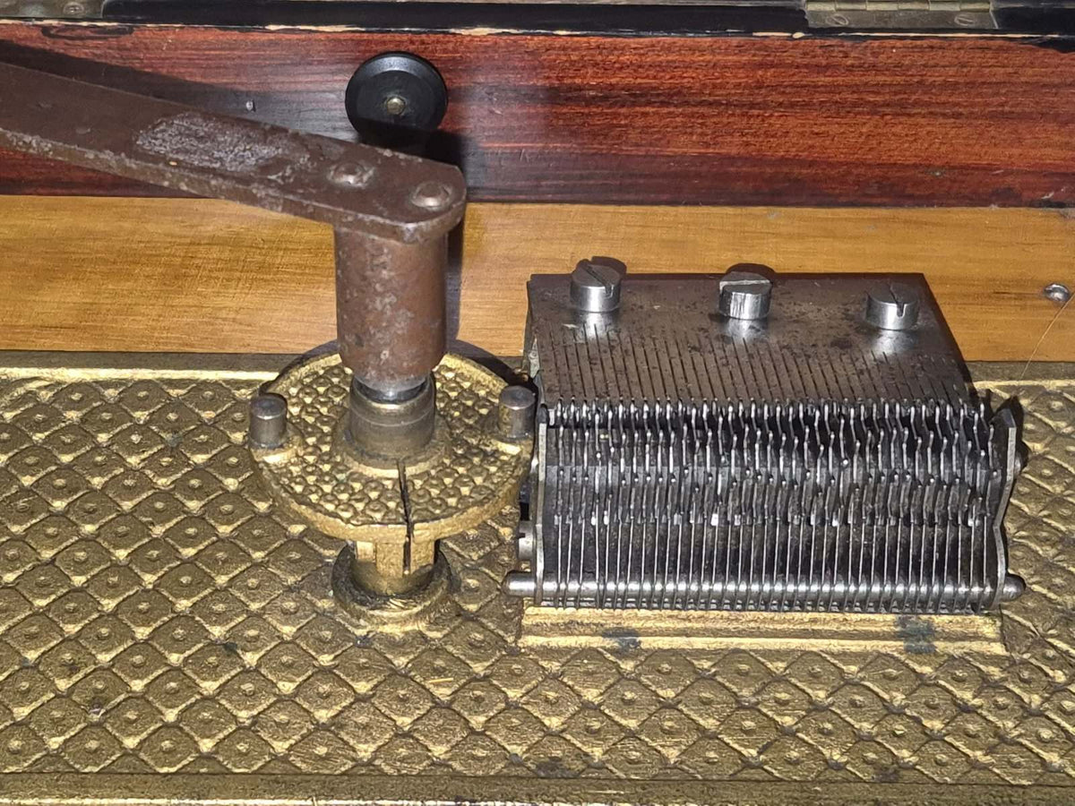Kalliope Spieldose Plattenspieldose antik Leipzig 10 Platten Nussbaum Rarität