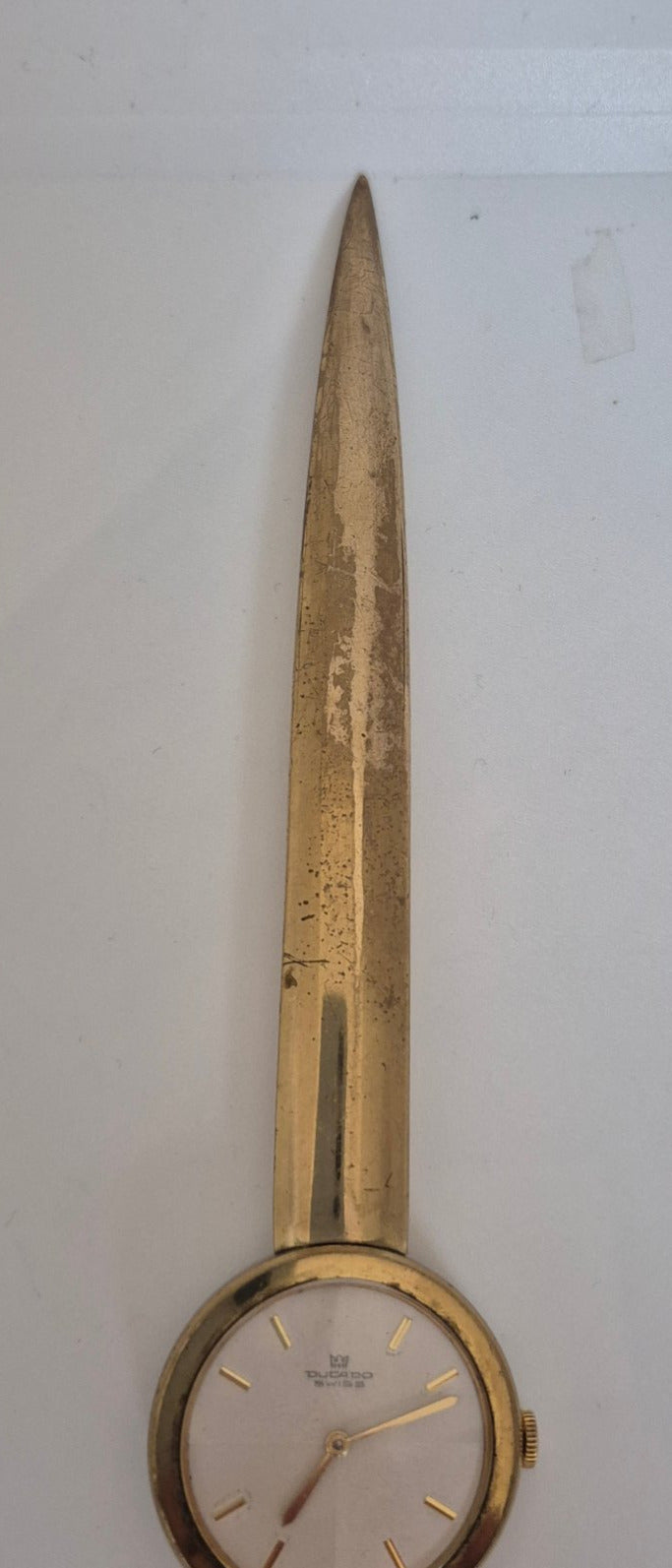 Ducado Swiss Uhr eingearbeitet in einen Brieföffner - Handaufzug Mid Century