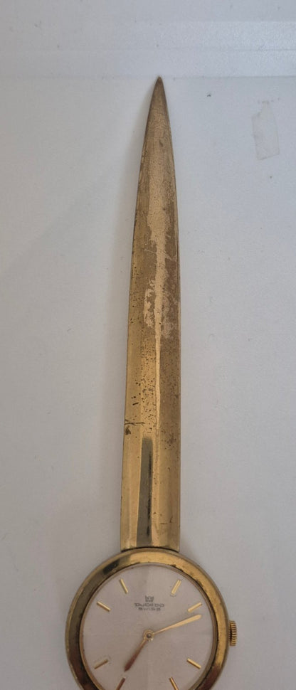 Ducado Swiss Uhr eingearbeitet in einen Brieföffner - Handaufzug Mid Century