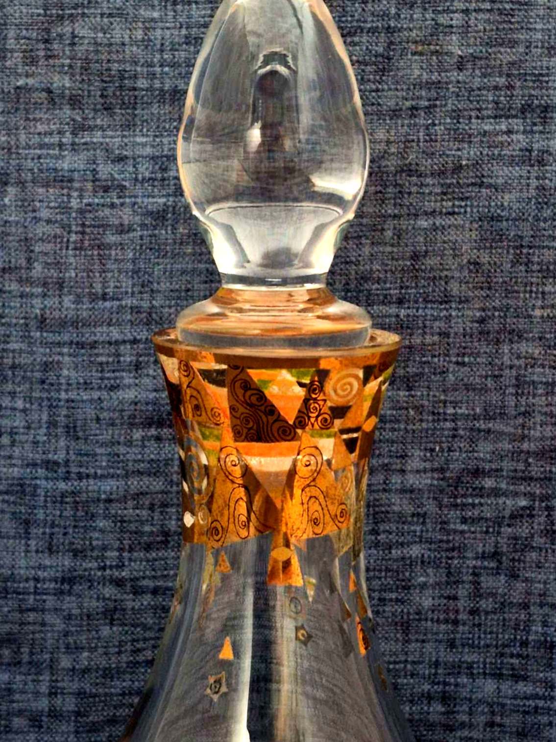 Goebel Artis Orbis Glas Karaffe Gustav Klimt Lebensbaum Erwartung Stöpsel 37 cm