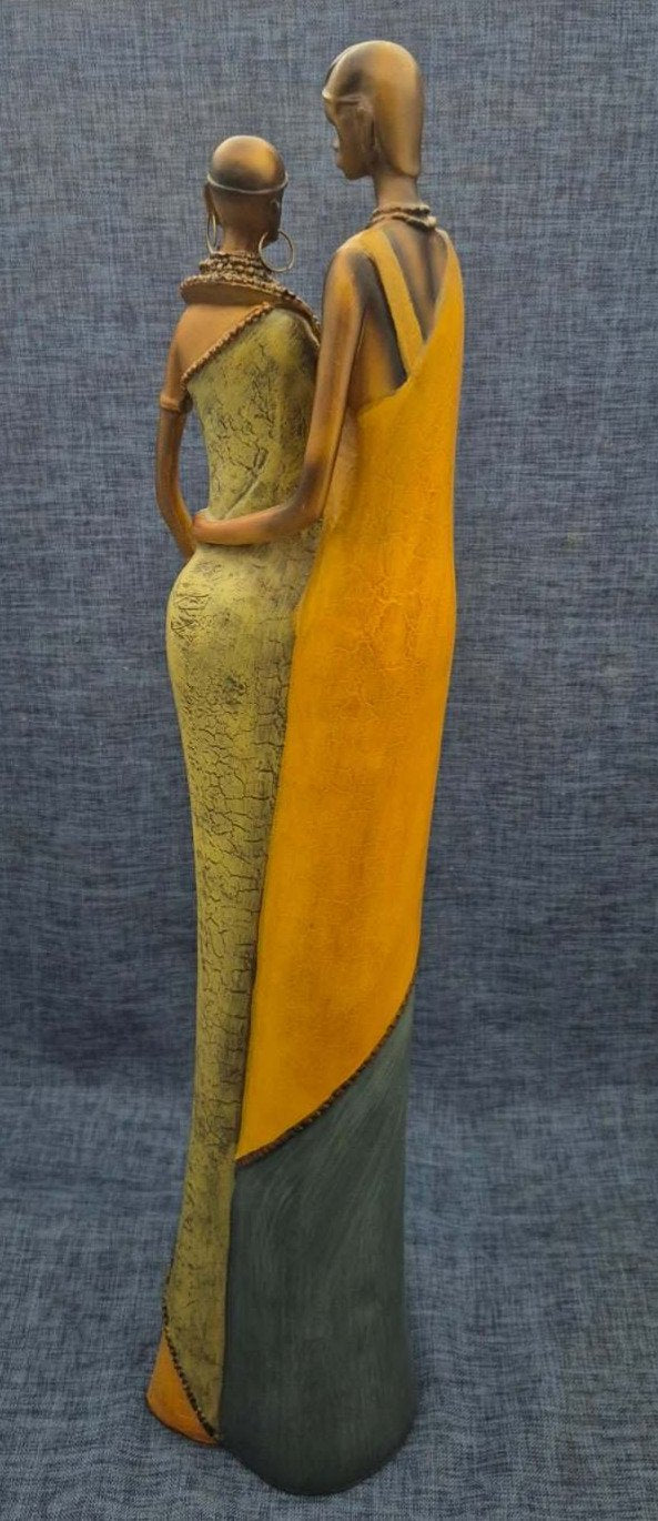 Afrikanische Massai Figurengruppe Skulptur Paar mit Kind Deko  Afrika ca 62 cm