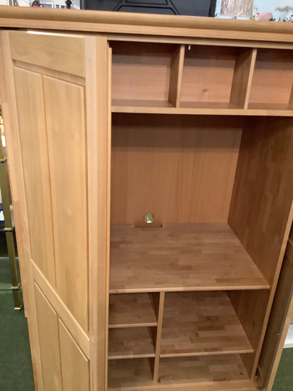 TV-/HiFi-Schrank - Massivholz+Furnier - 120x 174 x 70 cm - 2türig