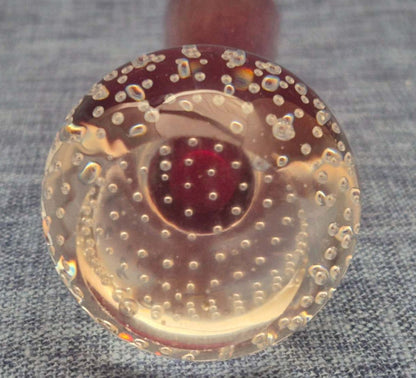 Orchideenvase - Bubble Vase - Solifleurvase - Rubinrot/Klar - Mid Century - 15,4