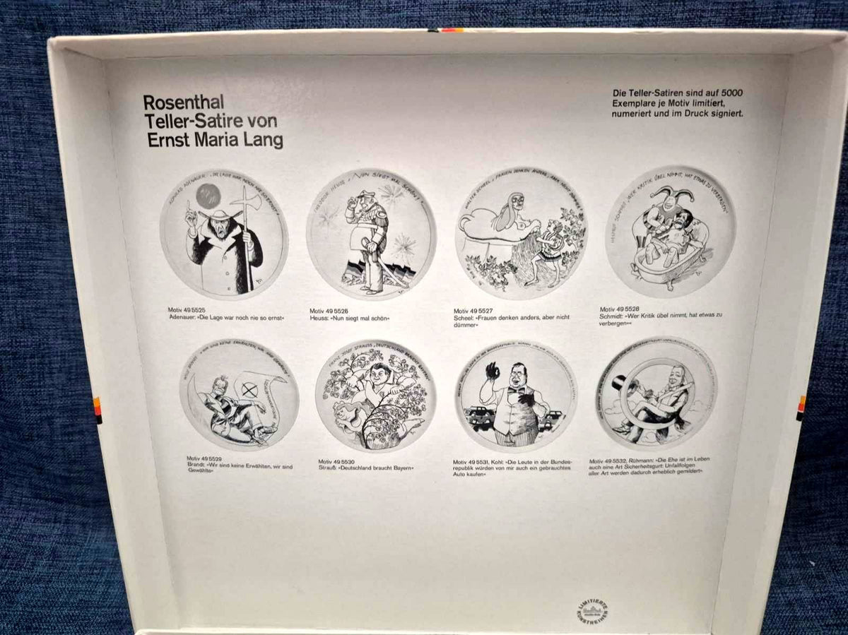 Rosenthal Teller-Satire Ernst Maria Lang Helmut Kohl limitiert 5000 Exemplare