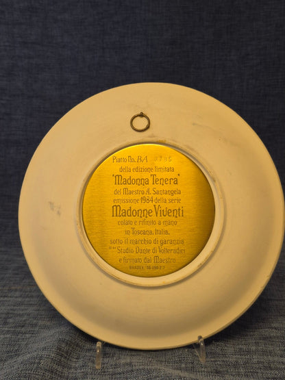 Studio Dante di Volteradici Madonna Tenera Relief Wandteller 1984 Limitiert