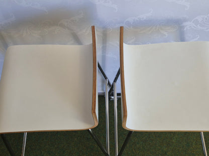 Ikea Sebastian - 2x Barhocker Holz Schichtholz weiß Chromgestell