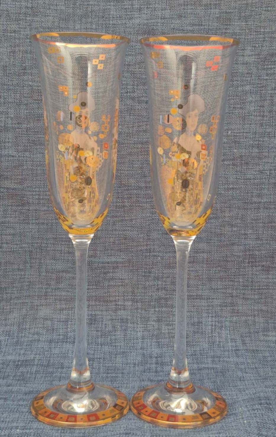 Goebel - Artis Orbis - Gustav Klimt Champagnerflöten 2er Set Adele Bloch-Bauer