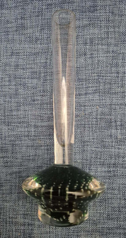 Orchideenvase - Solifleur Vase - Bubble-Glas - Smaragdgrün/klar - Mid Century -