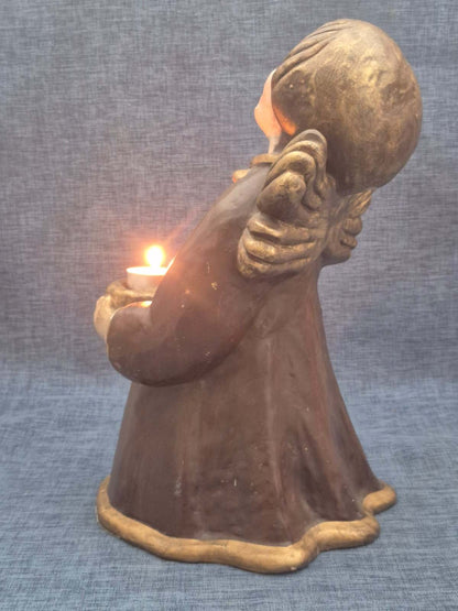 THUN Original Bozner Engel Keramik Teelichthalter singend Weihnachten  35 cm
