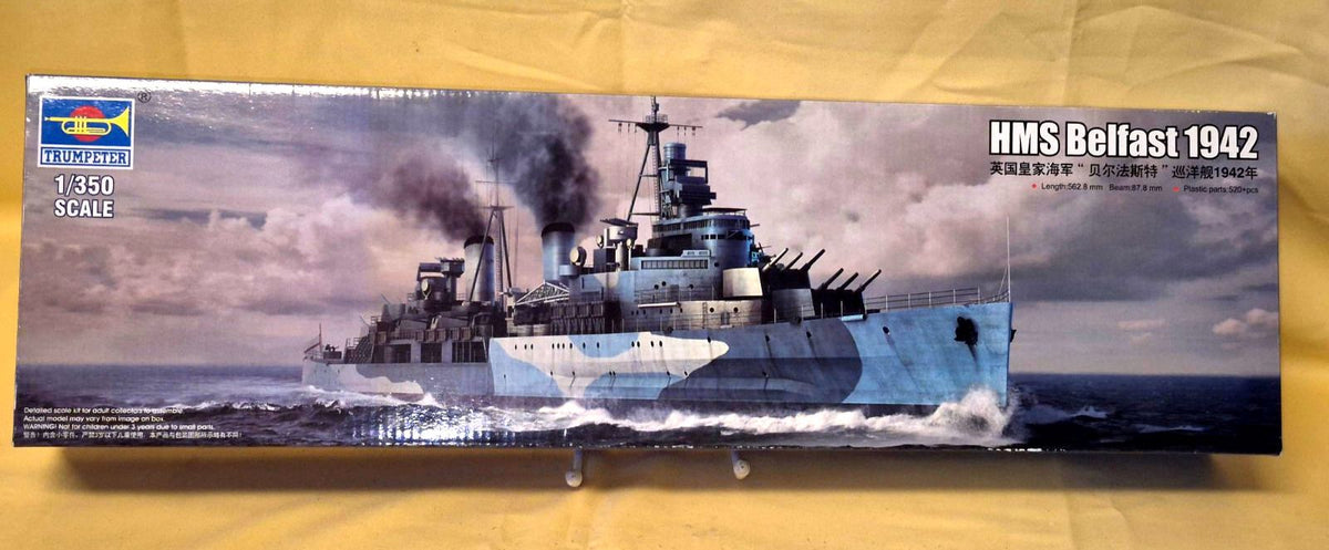 Trumpeter 1/350 HMS Belfast 1942 Modellbausatz 520+ Teile Kreuzer OVP