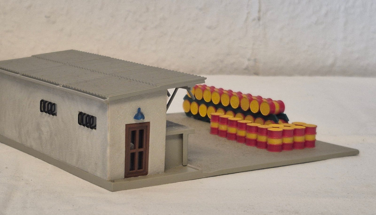Kibri Tanklager Shell Diorama Modelleisenbahn Spur H0 fertig gebaut