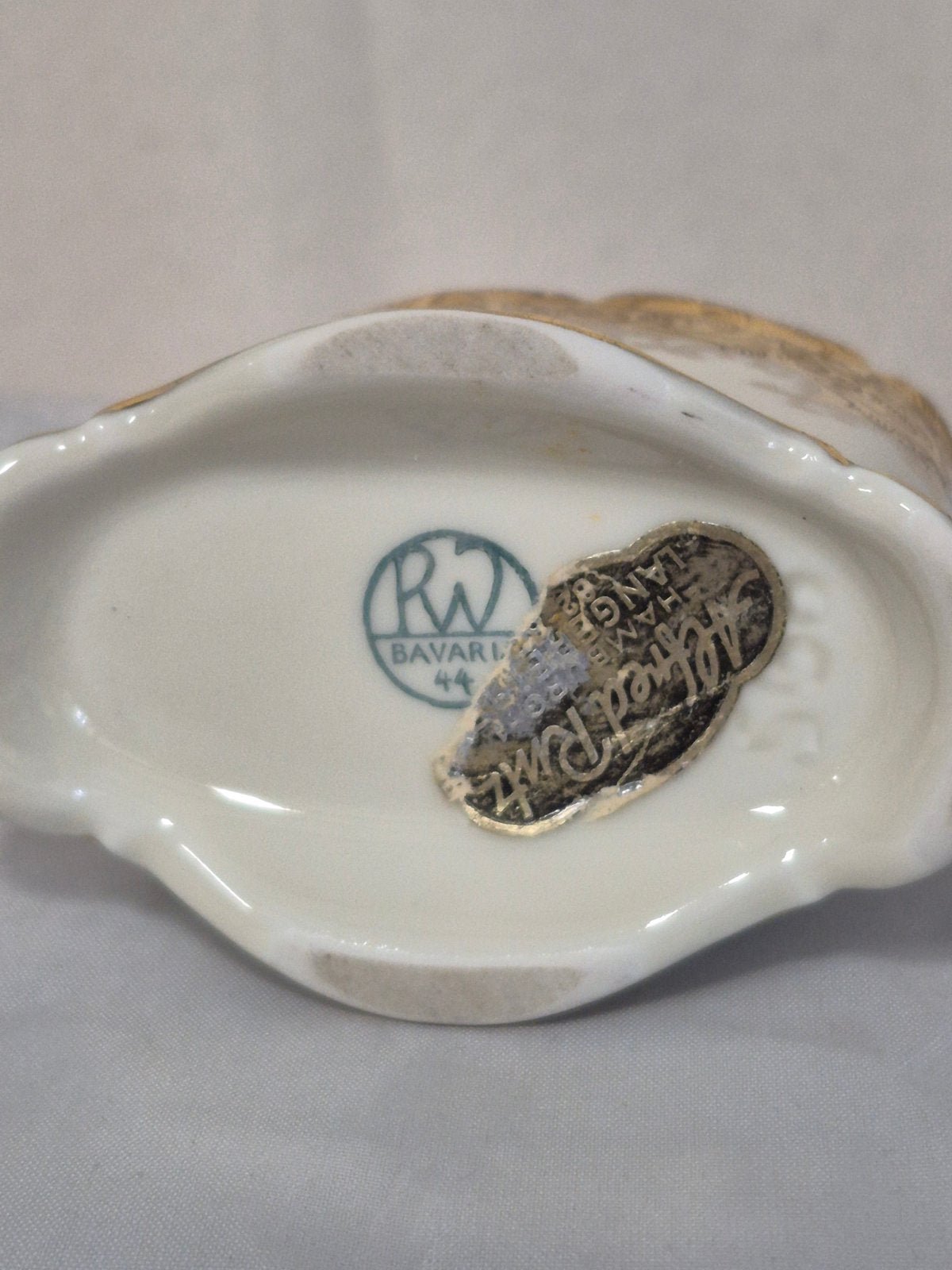 RW Bavaria Porzellan - Zigarettenhalter - im Rokokostil - Golddekor - Handgemal