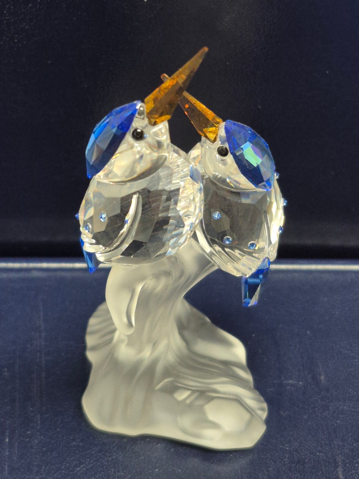 Swarovski 623323 - Eisvögel - Kristallglasfiguren - Sammlerstück - ca 10,4 cm