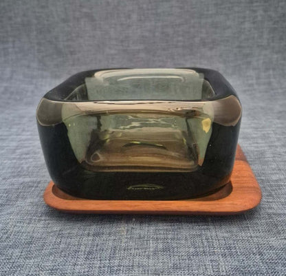 Kosta Boda - Rauchglas Schale - Aschenbecher - 60/70er - 14x14x7,5 cm