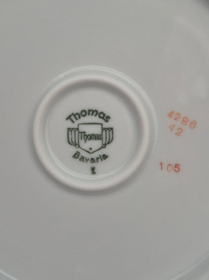 Thomas Bavaria Suppenterrine Porzellan Blumendekor Goldrand 4286 1950/60er