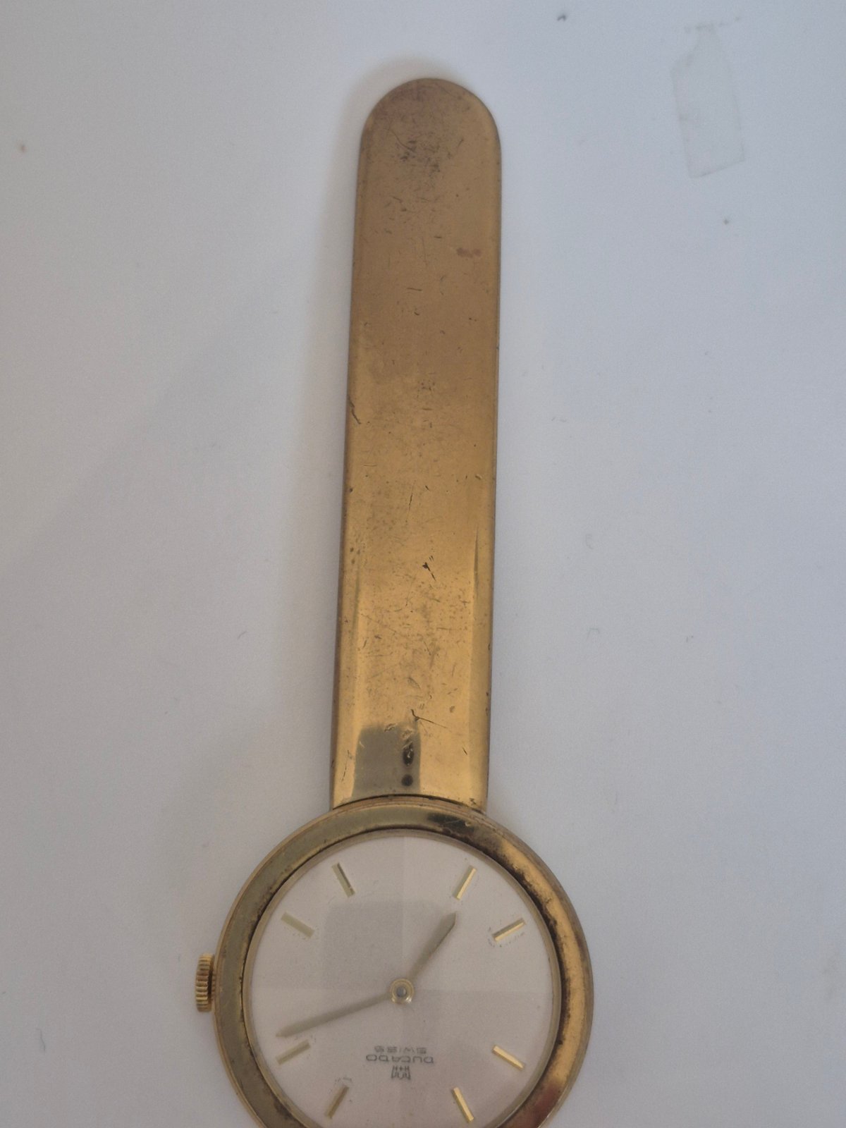 Ducado Swiss Uhr eingearbeitet in einen Brieföffner - Handaufzug Mid Century