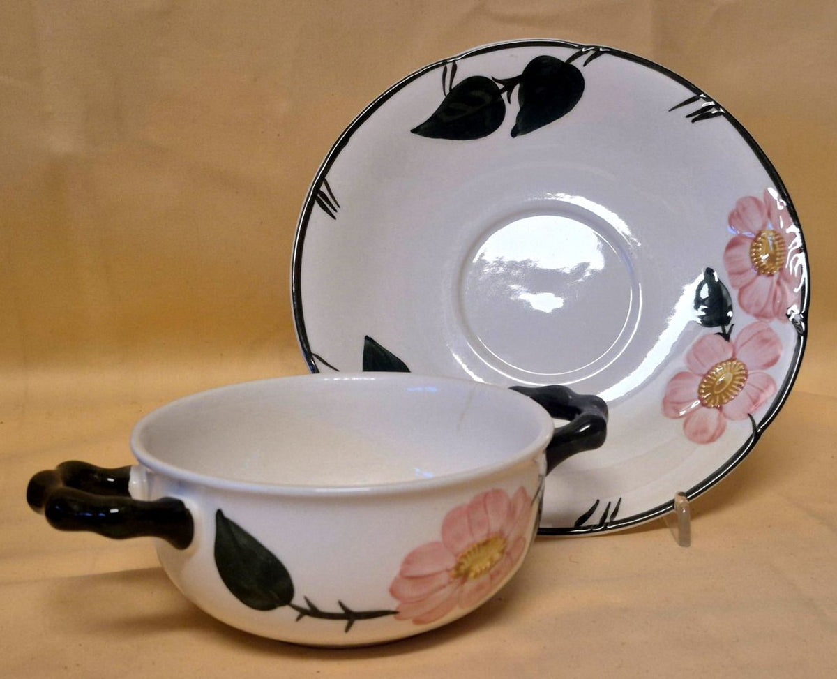 Villeroy & Boch - Wild-Rose - 6x Suppentasse mit Untertasse -Handmalerei Germany